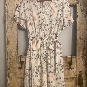 Floral Mock Wrap Dress
